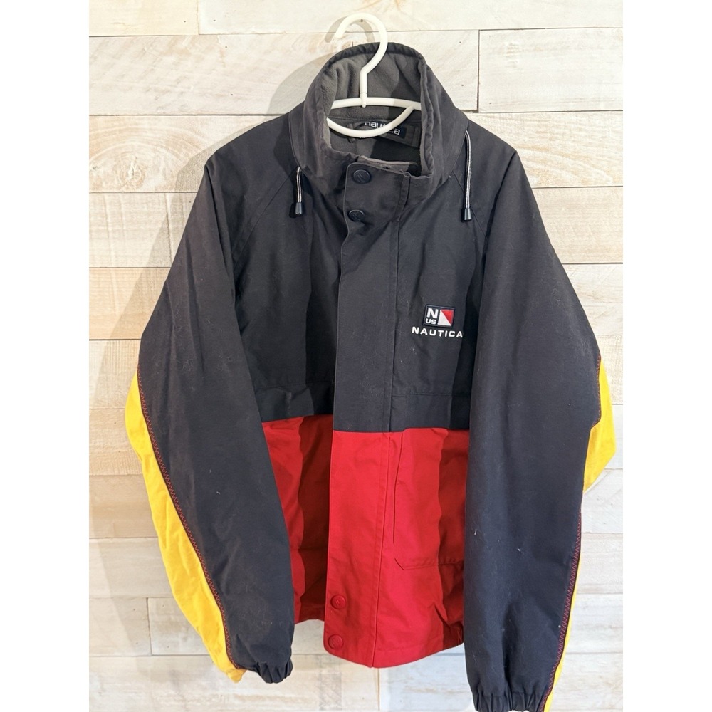 Vintage NAUTICA  Color Block Reversible Jacket 90s SZ XL Fast Ship